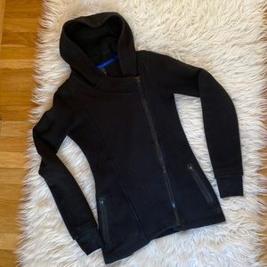 MPG Asymmetric Full Zip Fitted Athletic Jacket with Hood - XS